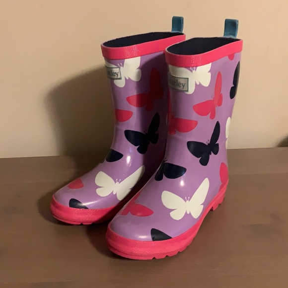 Hatley Pink “Butterfly” Boots - Girl’s Size 2 - Picture 2 of 8